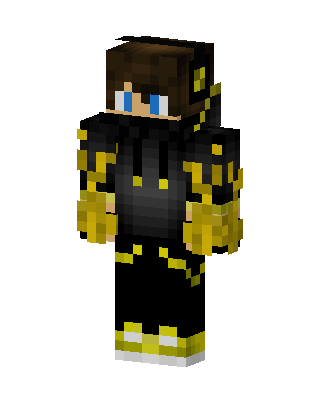 Golden Hoodie Boy skin, 3D preview
