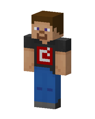Steve Red Logo Minecraft blue skin