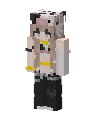 Cow Hat Girl skin, 3D preview