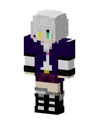 Silver Uniform Girl skin, 3D preview