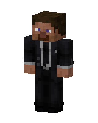 Suited Steve skin, 3D preview