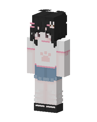 White Anime Girl skin, 3D preview