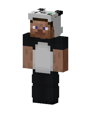 Panda Steve skin, 3D preview