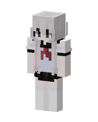 White Anime Girl skin, 3D preview