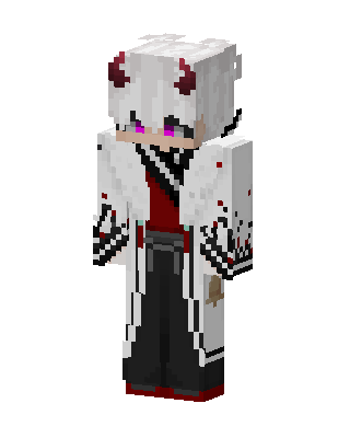 White Caped Anime Boy skin, 3D preview