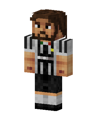 Striped Footballer skin, 3D preview