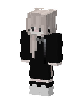 Monochrome Hoodie Girl skin, 3D preview