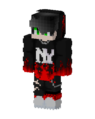 Flame Hoodie Boy skin, 3D preview