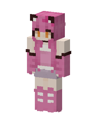 Pink Cat Girl Minecraft skin