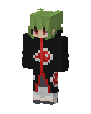 Akatsuki Green Hair Minecraft skin