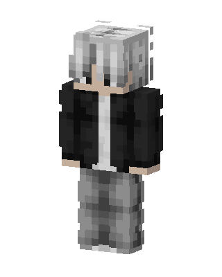 Silver Hoodie Boy skin, 3D preview