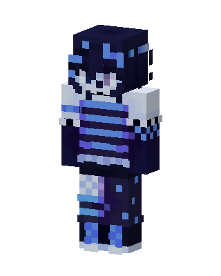 Blue E-Girl skin, 3D preview