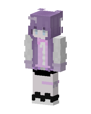 Lavender Cat Girl skin, 3D preview