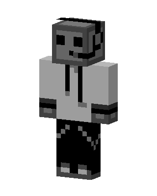 Gray Hoodie Boy skin, 3D preview