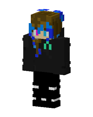 Black Anime Girl skin, 3D preview