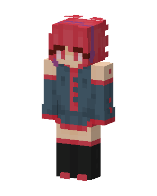 Red E-Girl skin, 3D preview
