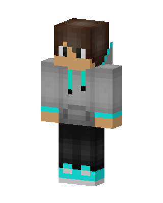 Gray Hoodie Boy skin, 3D preview