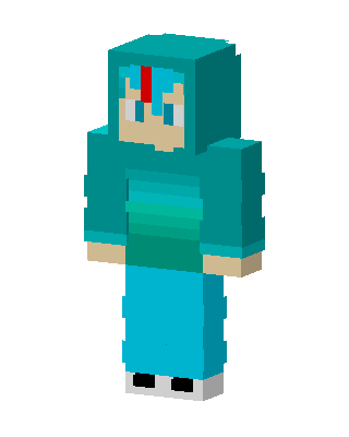Teal Mob Girl skin, 3D preview