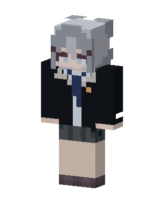 Gray Student Girl skin, 3D preview