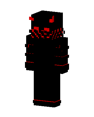 Black Glowing Villain Boy skin, 3D preview
