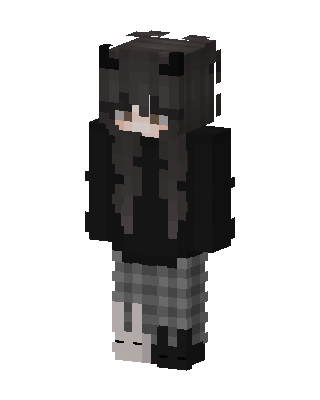 Black Emo Girl skin, 3D preview