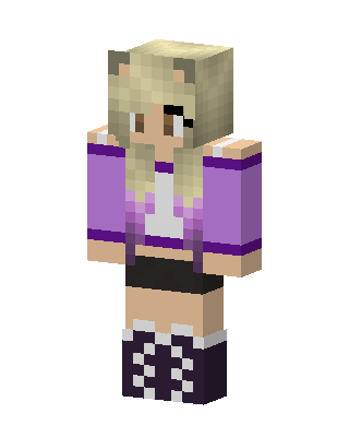 Purple Cat Girl Minecraft skin