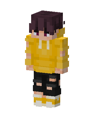 Yellow Hoodie Boy skin, 3D preview