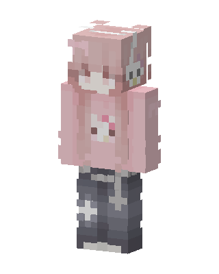 Pink Bunny Hoodie skin, 3D preview