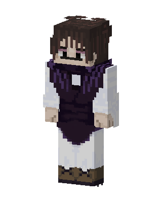 Violet Cloak Scholar skin, 3D preview