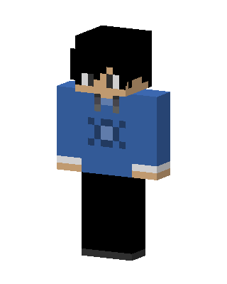 Blue Hoodie Boy skin, 3D preview