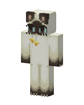 Siamese Cat Onesie skin, 3D preview