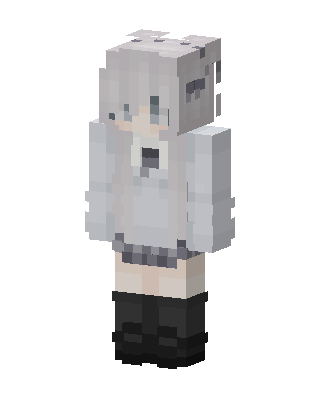 White Hoodie Girl skin, 3D preview