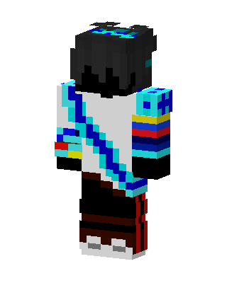 Cyan Sash Hoodie skin, 3D preview