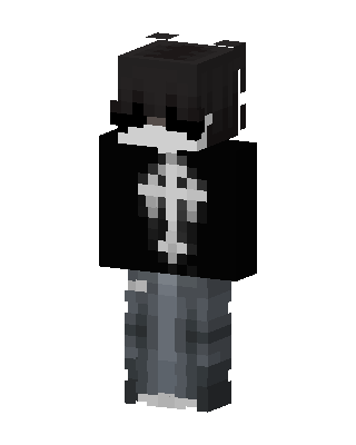Skeleton Hoodie Boy skin, 3D preview
