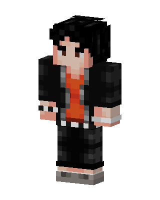 Black Emo Boy skin, 3D preview