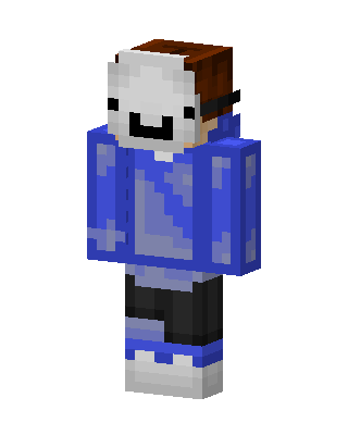 Smiley Blue Hoodie skin, 3D preview