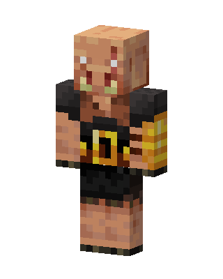 Piglin Brute skin, 3D preview