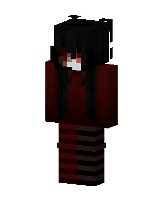 Red Ninja Girl skin, 3D preview