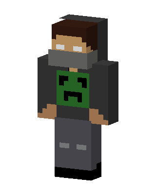 Gray Creeper Boy skin, 3D preview