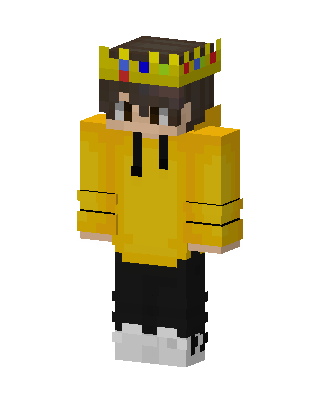 Crowned Yellow Hoodie skin, 3D preview