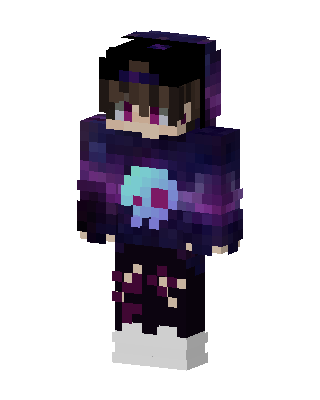 Galaxy Skull Hoodie skin, 3D preview