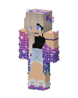 Purple Cutie Girl skin, 3D preview