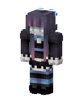 Black Anime Girl skin, 3D preview