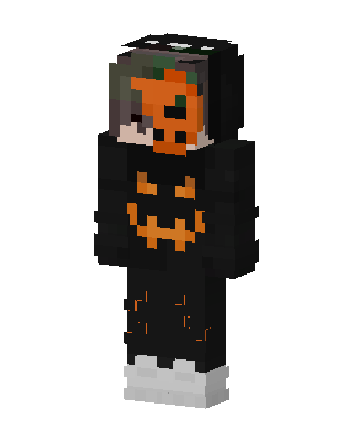 Pumpkin Hoodie Boy skin, 3D preview