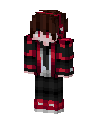Crimson Hoodie Boy skin, 3D preview