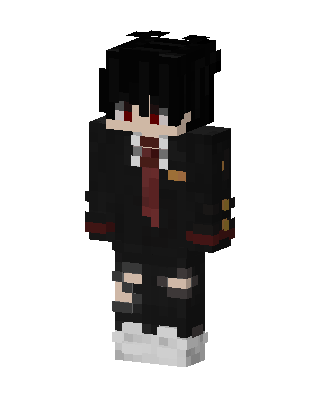 Black Anime Boy skin, 3D preview