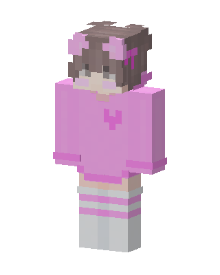 Pink Heart Girl skin, 3D preview