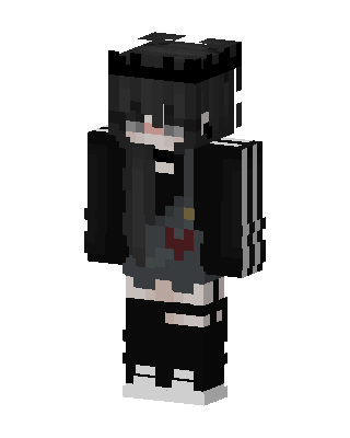 Black Hoodie Girl skin, 3D preview