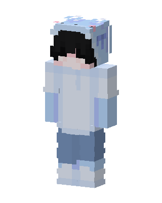 Blue Shark Hoodie skin, 3D preview