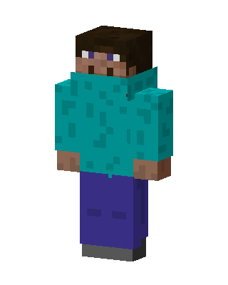 Teal Mob Boy skin, 3D preview